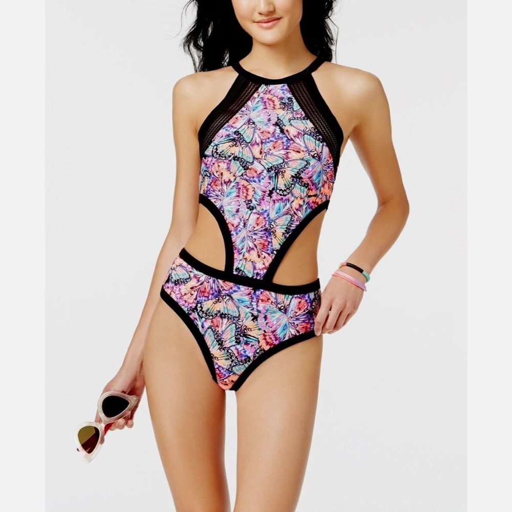 Body Glove Butterfly Millie 1 Piece Zipper Back Maillot Size S Swimsuit